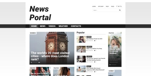 новостной портал отзывчивый шаблон joomla