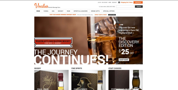 качественный алкогольный шаблон zencart