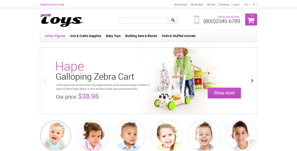 магазин игрушек отзывчивая тема magento