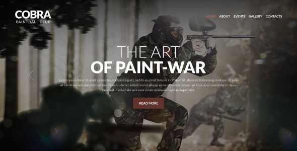 пейнтбол адаптивный шаблон сайта