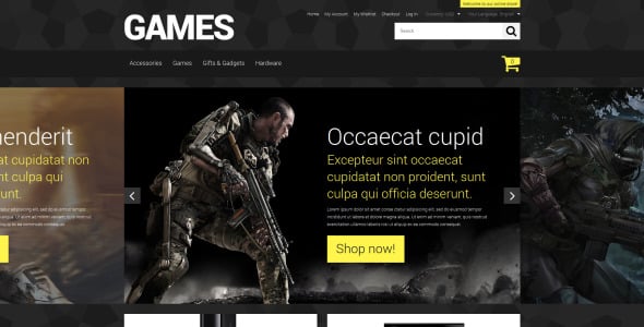 магазин для хардкорных геймеров magento theme