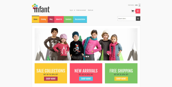 детский магазин отзывчивая тема shopify