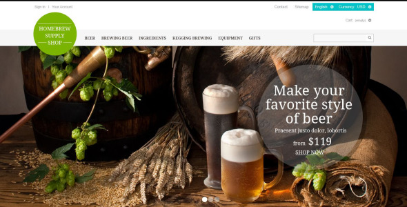 пивоварня отзывчивый prestashop тема