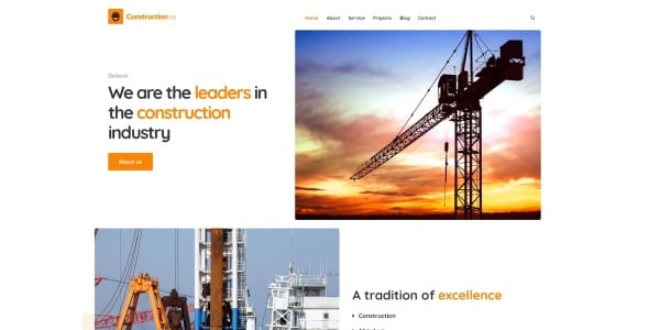 строительный бизнес wordpress тема