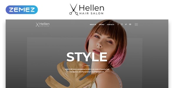 парикмахерская классический многостраничный шаблон сайта html5