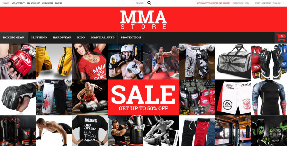 одежда и снаряжение для мма тема magento