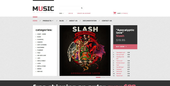 музыкальный магазин shopify тема