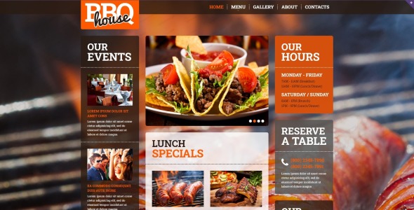 адаптивный шаблон сайта ресторана барбекю