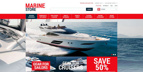 морские поставки magento тема