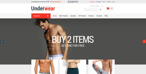 Men's Underwear ZenCart Template
