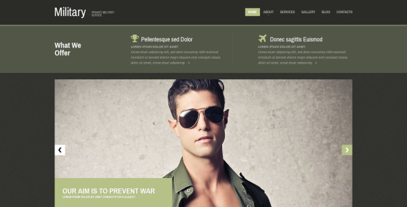 военный адаптивный шаблон сайта