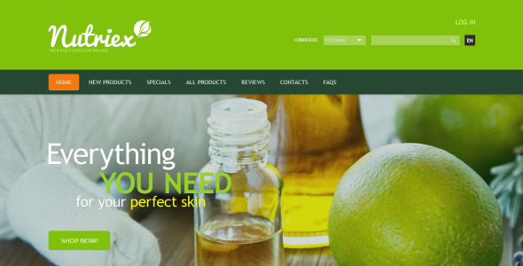 шаблон zencart для ухода за кожей