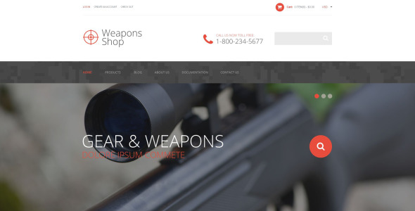оружейный магазин тема shopify