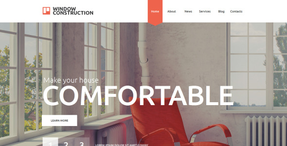 шаблон сайта по строительству окон