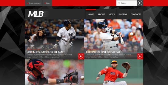 шаблон сайта бейсбольного новостного портала