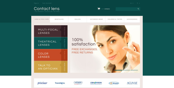 тема магазина контактных линз prestashop