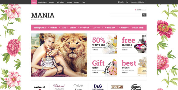 магазин косметики zencart шаблон