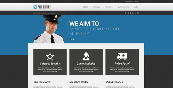 полицейская отзывчивая тема wordpress