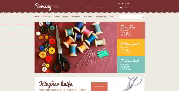 швейный магазин prestashop тема