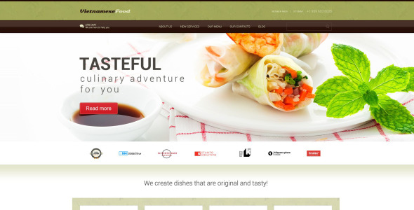вьетнамский ресторан отзывчивая тема wordpress