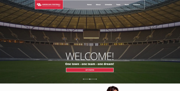 шаблон сайта американского футбольного клуба