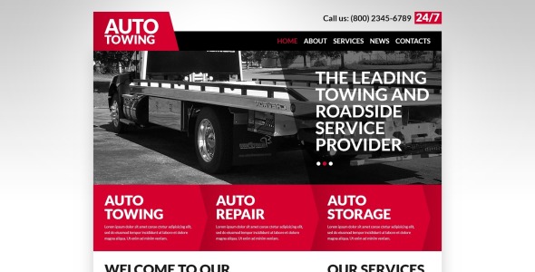 автомобильный буксировочный шаблон joomla