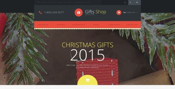 новогодние подарки магазин opencart шаблон