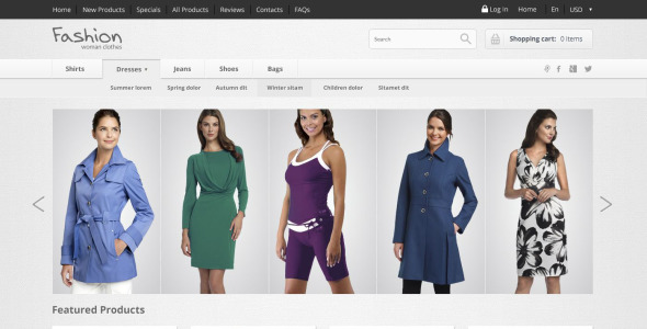шаблон модного магазина zencart