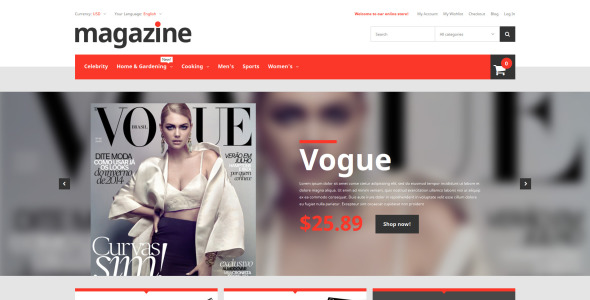 магазин журналов magento тема