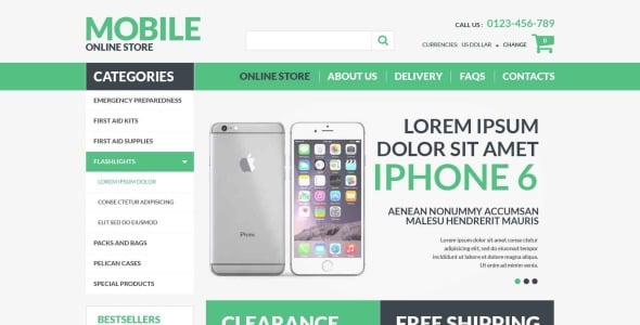 шаблон virtuemart для мобильной электроники