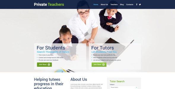 частные учителя wordpress тема