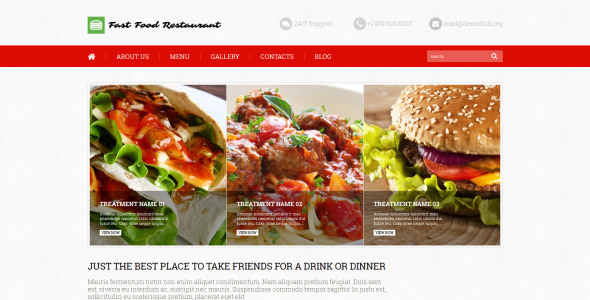 ресторан быстрого питания wordpress тема