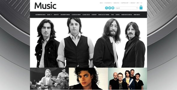 онлайн-продажи музыки шаблон opencart