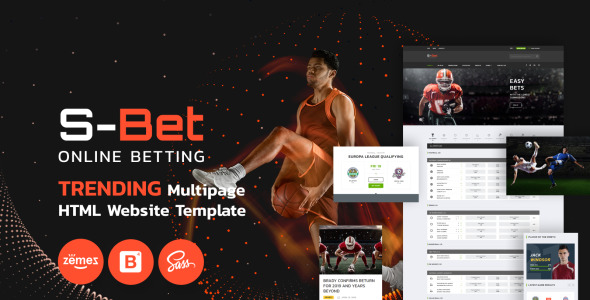 многостраничный html шаблон сайта для онлайн ставок