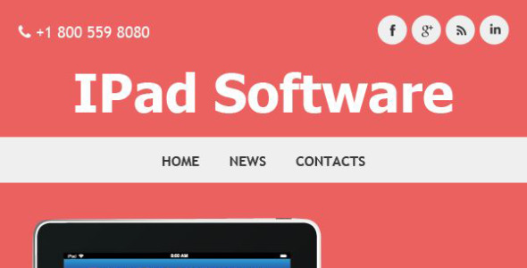 отзывчивый шаблон информационного бюллетеня софтверной компании