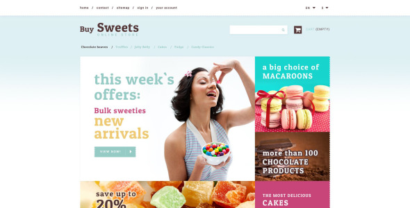 сладкий магазин prestashop тема