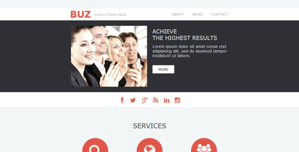 отзывчивый шаблон информационного бюллетеня для бизнеса и услуг