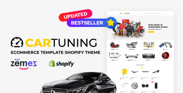 тюнинг автомобилей электронная коммерция шаблон shopify тема