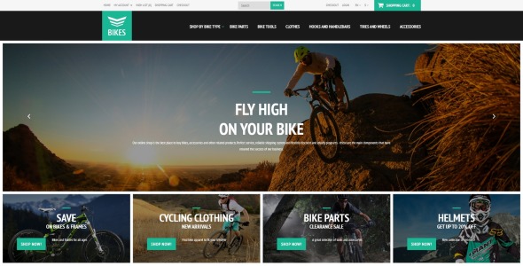 шаблон opencart велосипедного снаряжения