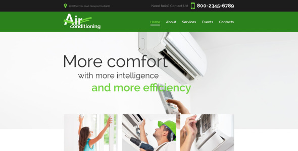 отопление кондиционер co шаблон веб-сайта