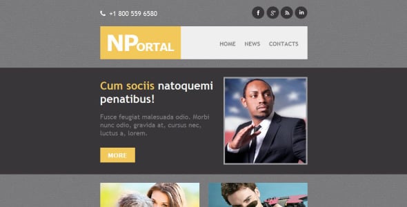 новостной портал отзывчивый шаблон информационного бюллетеня