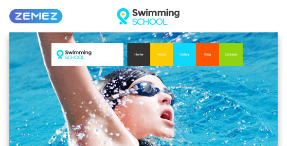 школа плавания чистый отзывчивый шаблон сайта html5