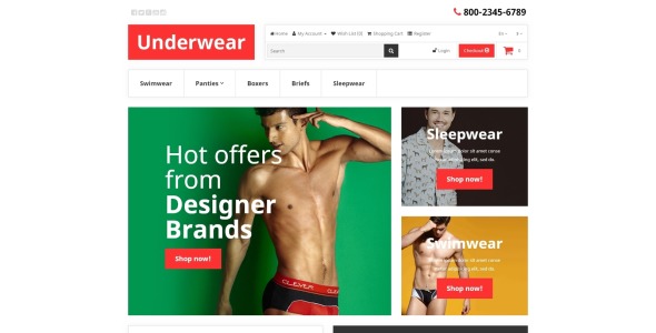 шаблон opencart нижнего белья