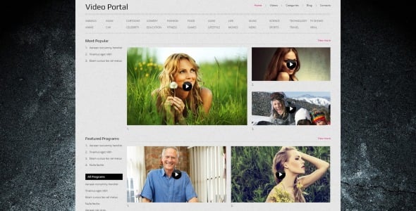 видео галерея отзывчивый шаблон joomla
