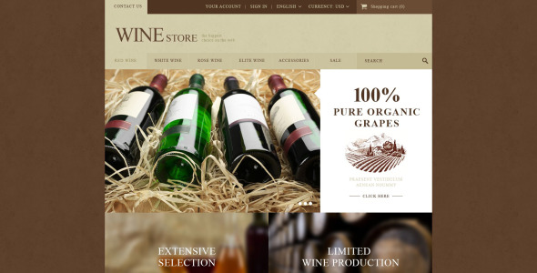 винный магазин prestashop тема