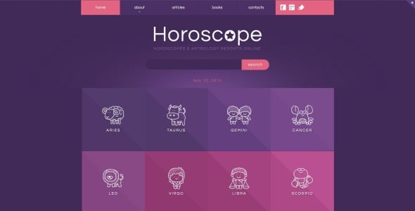 адаптивный шаблон сайта по астрологии