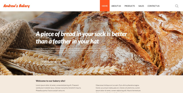 адаптивный шаблон сайта пекарни