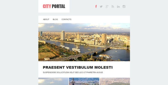 адаптивный шаблон информационного бюллетеня городского портала