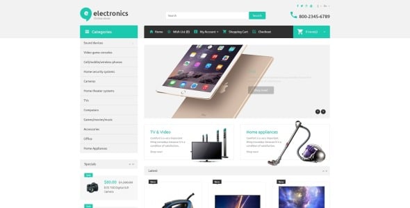 шаблон электронного магазина opencart