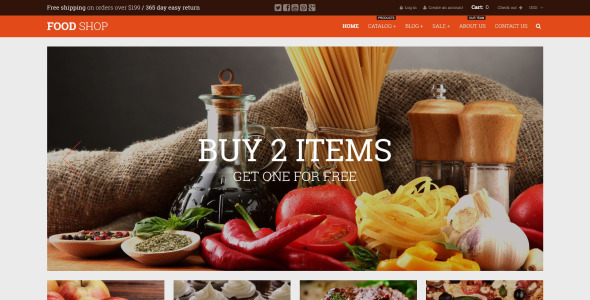 тема food shop shopify